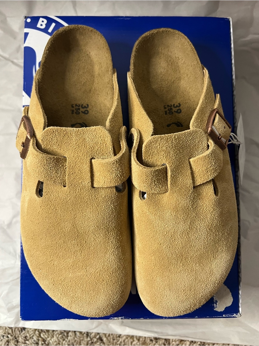 Birkenstock Boston X Free People in Latte Cream Size 39 NIB - Picture 4 of 11